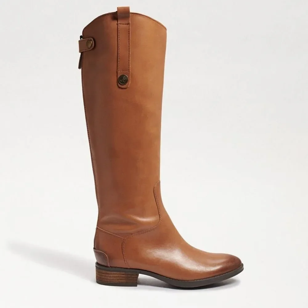 Sam Edelman Designer Penny Brown Leather Riding Knee-High Boots 7.5
